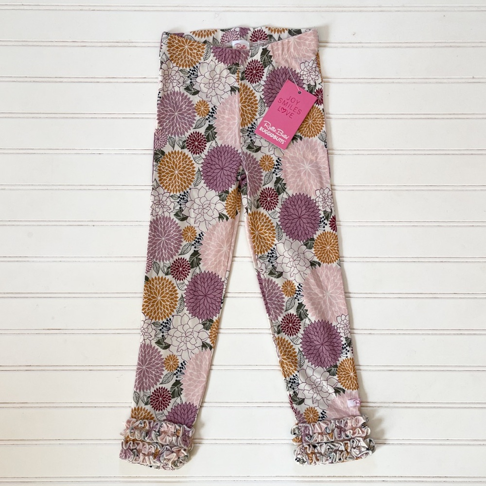 RUFFLE BUTTS NWT Colorful Floral Ruffle Leggings